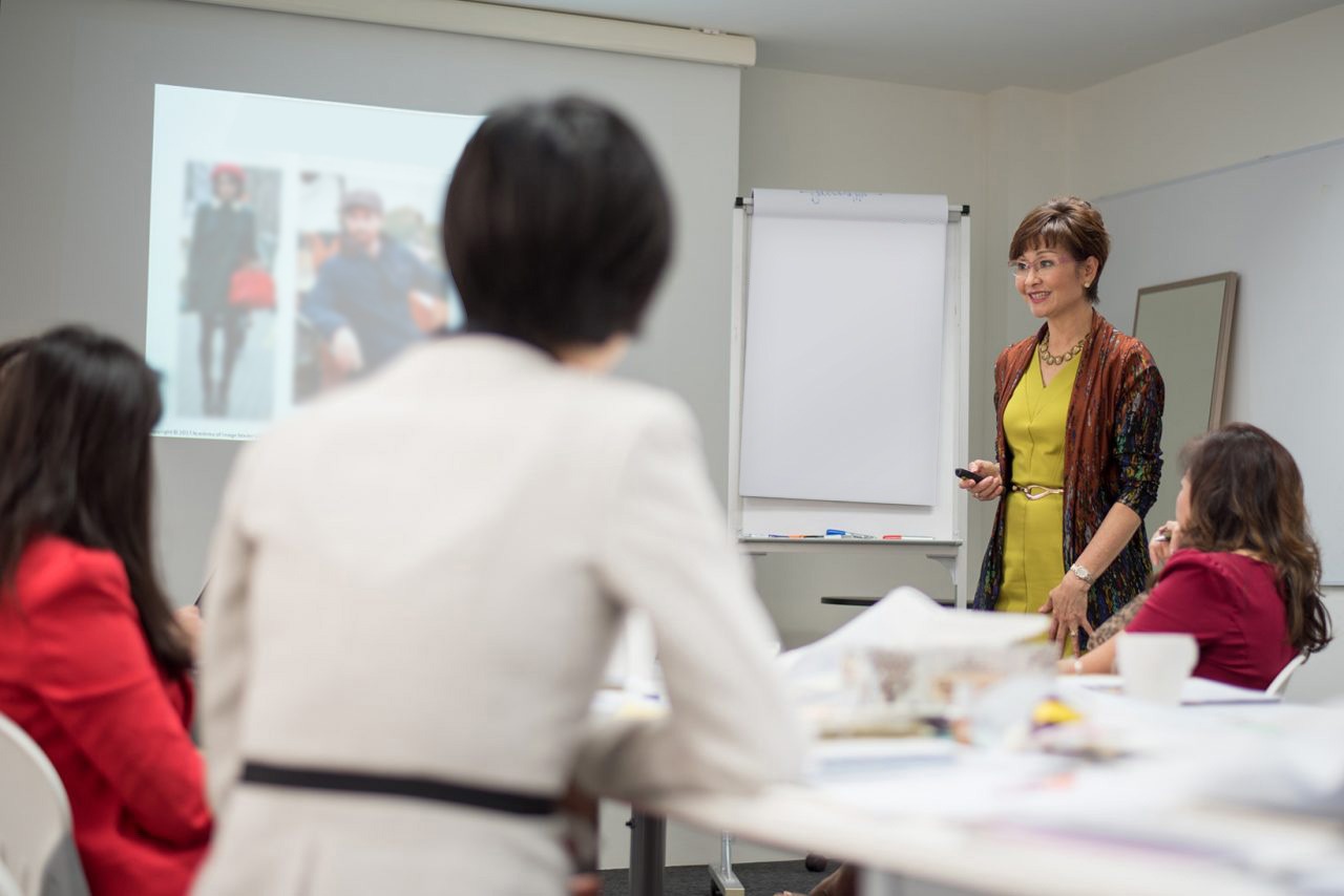 Image Consultant Training on Colour, Bodyline, Wardrobe with Christina Ong - in class